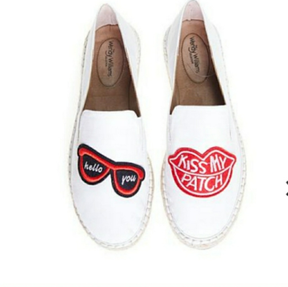 Wendy Williams slip on white fashion shoe new